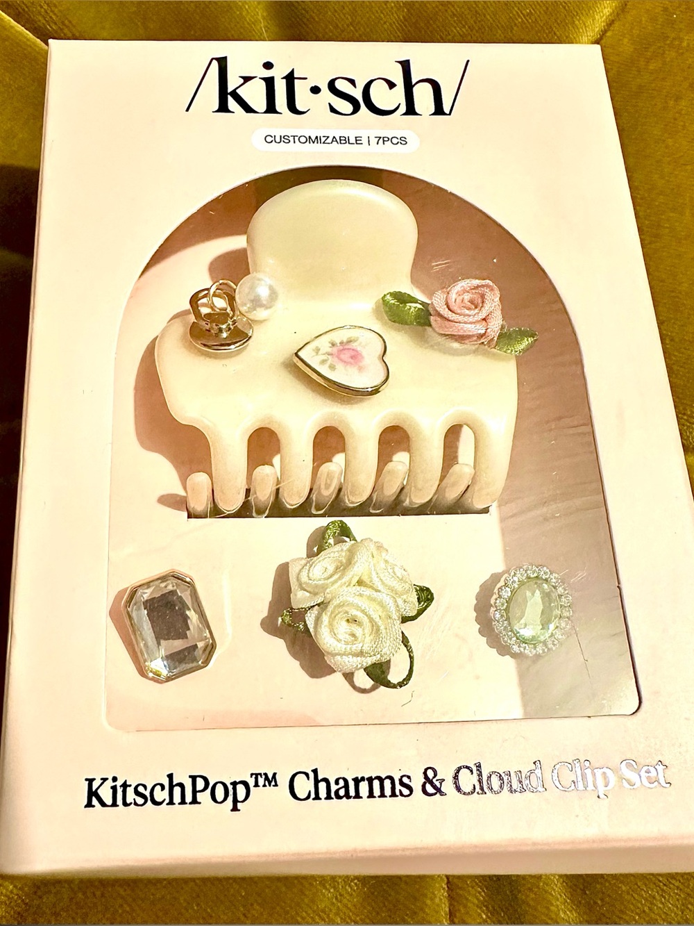 Kitsch Hair Clip with Charm Set Customizable Interchangeable Charms - 7pcs Set
